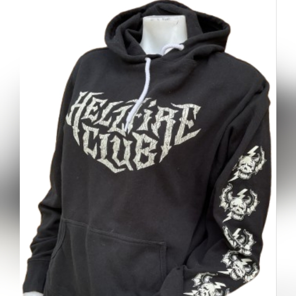 Netflix Stranger Things Black Graphic Hellfire Club Hoodie S/M